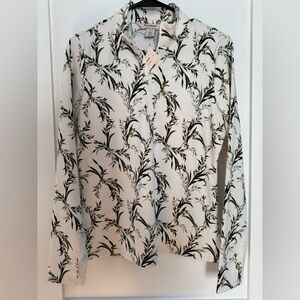 NWT Tommy Bahama EVERYDAY ACTIVE OLIVE GREEN/CREAM Floral Shirt 1/4 zip workout